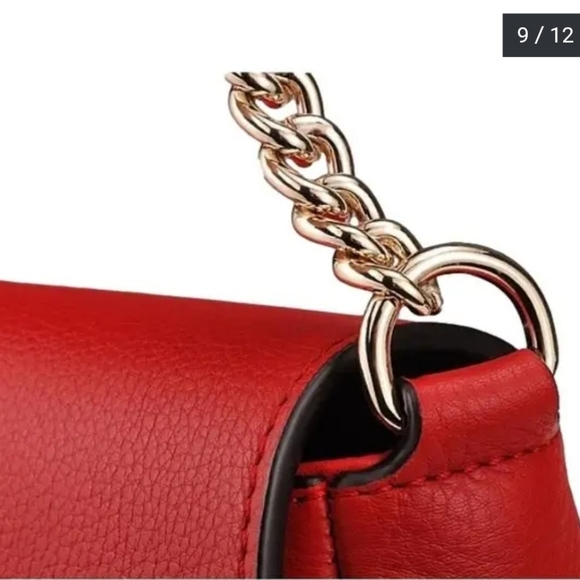 Gucci Soho Disco GG Red Tassel Chain Crossbody Bag - Picture 12 of 16